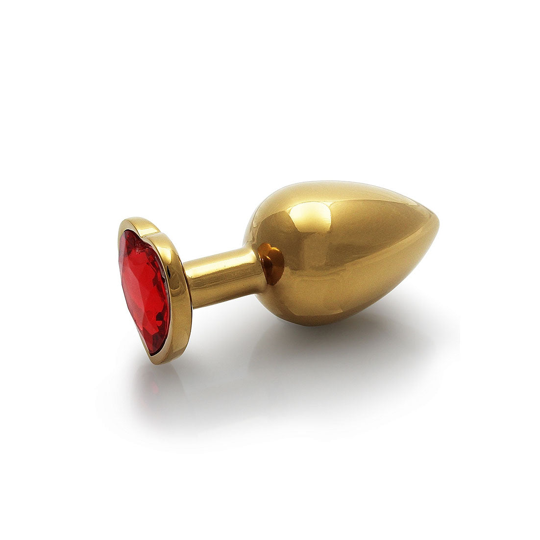 Plug anal gemme cœur - Moyen, Rouge rubis