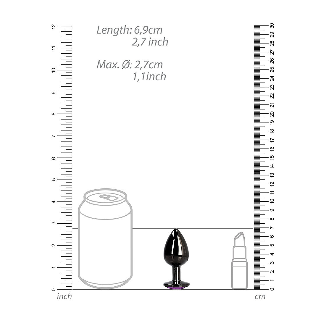 Plug anal en forme de cœur - Petit, bronze/améthyste