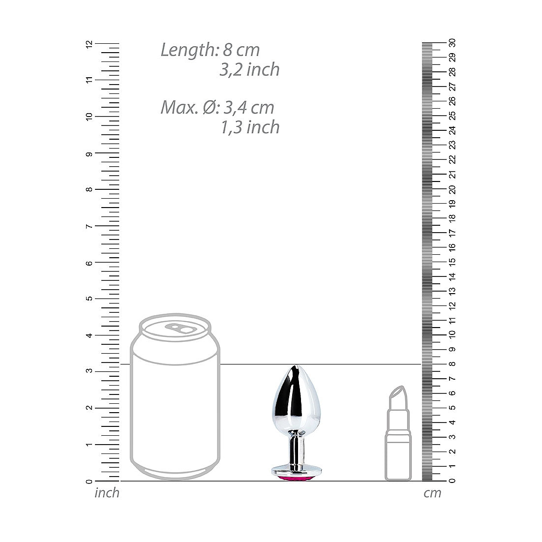 Plug anal en forme de cœur - Medium, rose rubellite