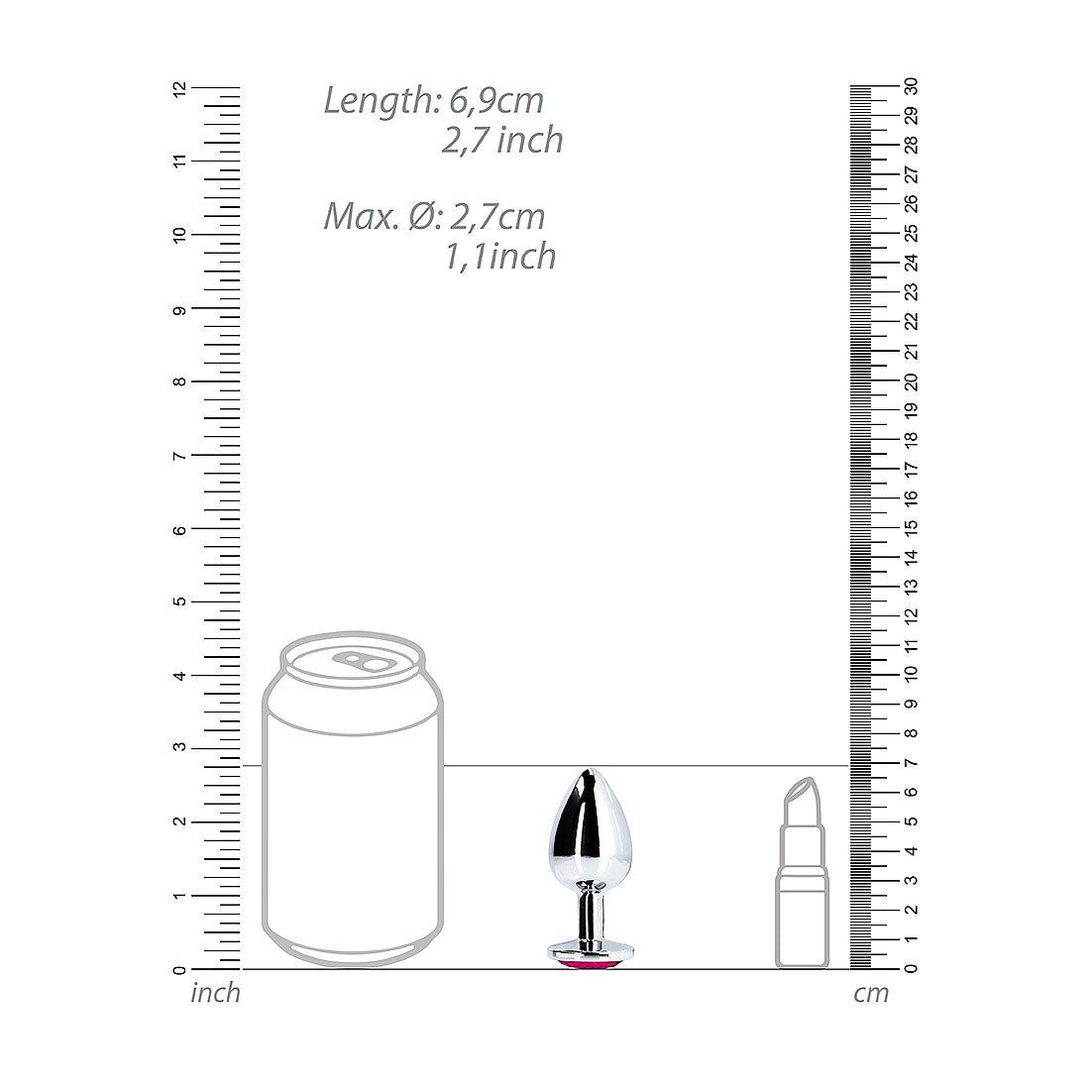 Plug anal en forme de cœur - Petit, rose rubellite