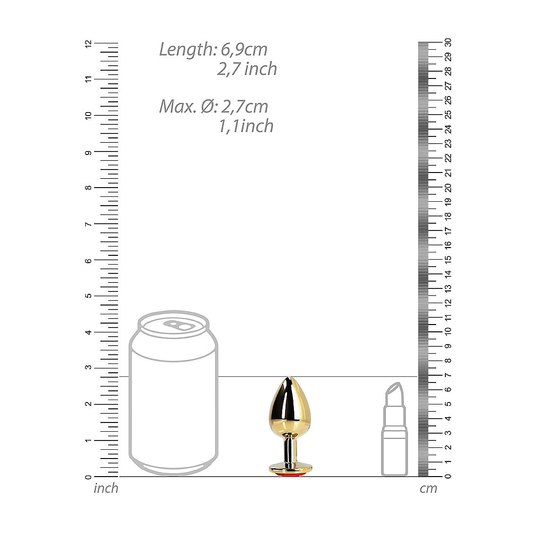 Plug anal en forme de cœur - Petit, rouge rubis