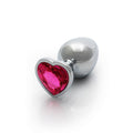 Plug anal avec gemme en forme de cœur - Grand, Rose Rubellite