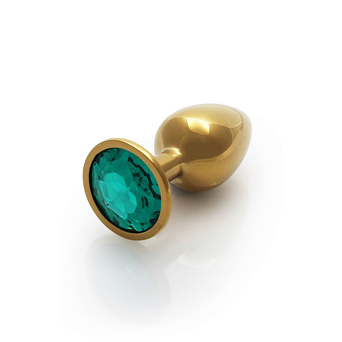 Plug anal rond avec pierres précieuses - Petit, vert émeraude