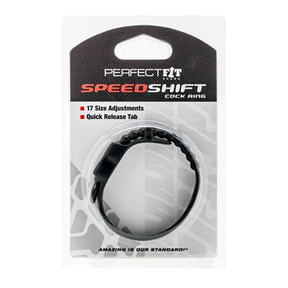 Speed Shift Adjustable Cock Ring - Black - Thorn & Feather
