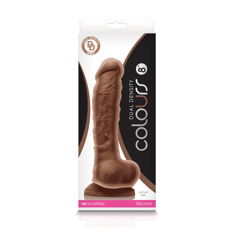 Colours Dual Density 8" Dildo - Brown