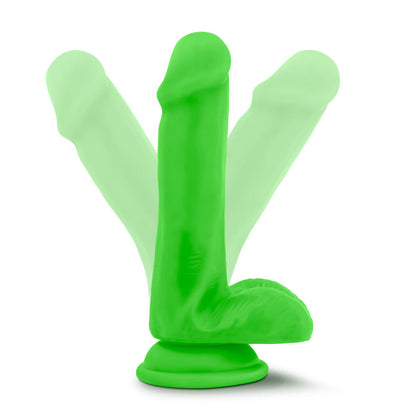 Neo 6 Inch Dual Density Cock With Balls - Neon Green