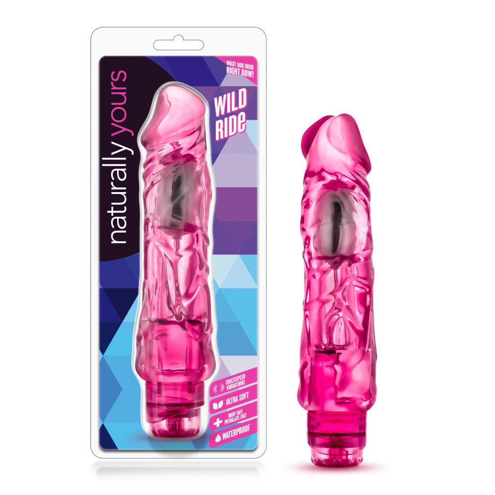 Naturally Yours Wild Ride Vibrating Dildo - Pink