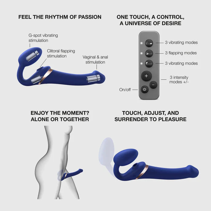 Strap On Me Vibrating Multi Orgasm Bendable Strap-on