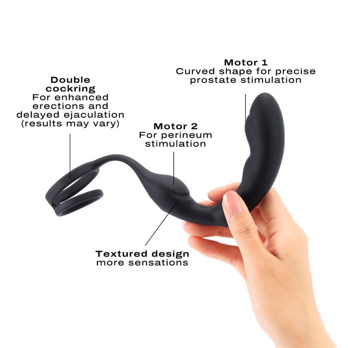 Prostate Stimulator And Double Cockring P-Ring
