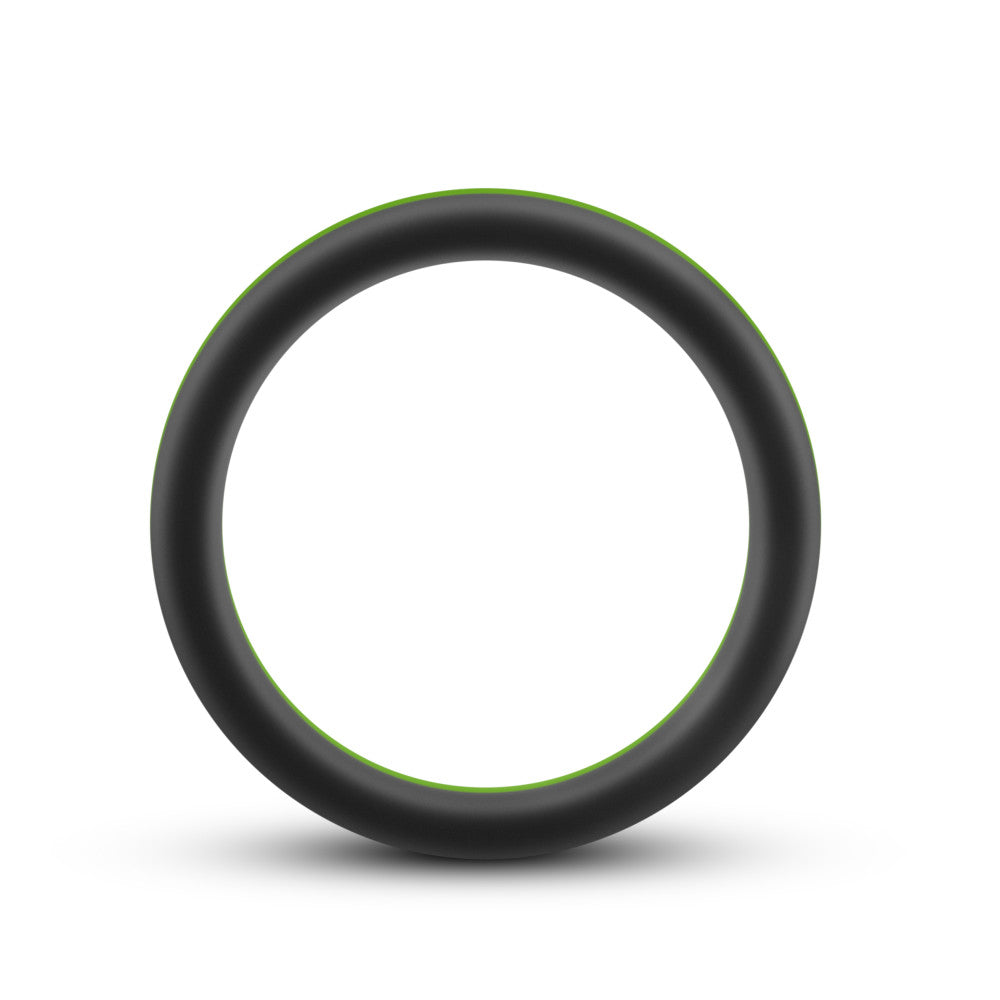 Performance Silicone Pro Cock Ring - Black/Green/Black