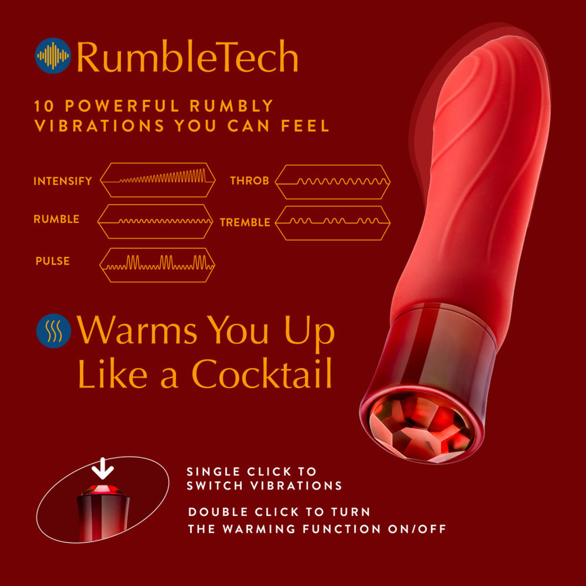 Oh My Gem Desire Vibe rechargeable - Rubis