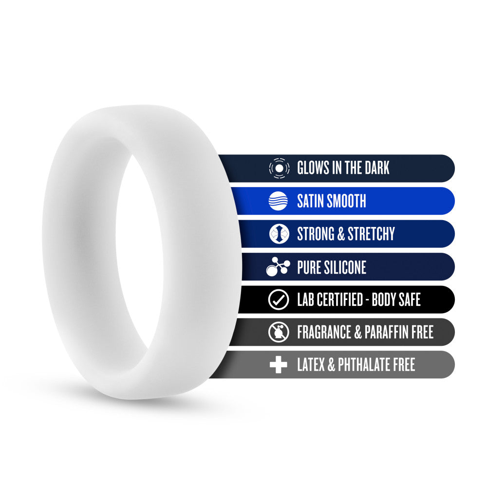 Performance Silicone Glo Cock Ring - White Glow