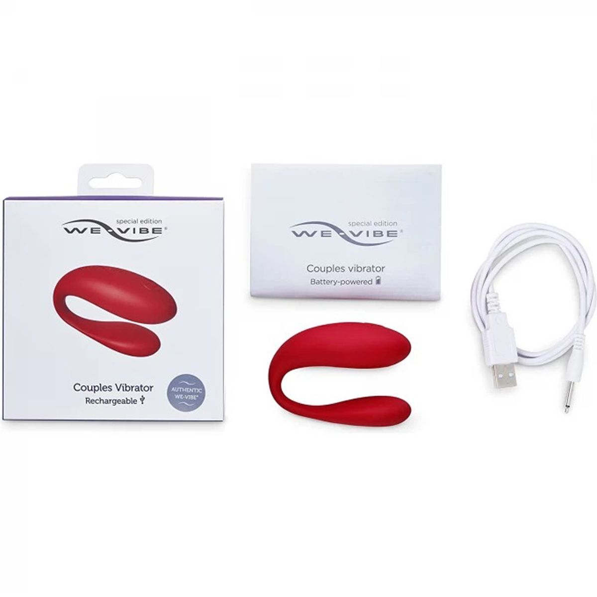 We-Vibe Special Edition Rechargeable Couples Vibrator - Red
