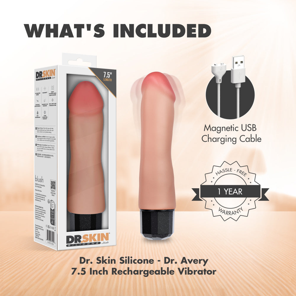 Dr. Avery 7.5” Realistic Vibrating Dildo