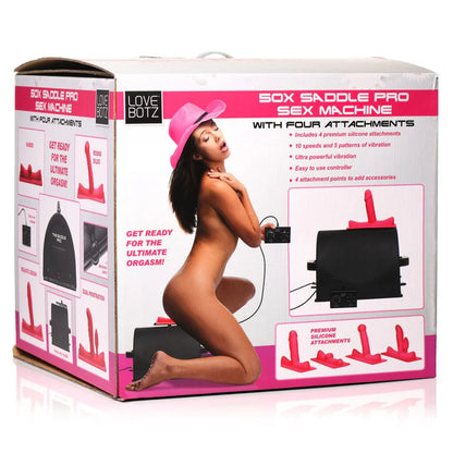 Machine sexuelle LoveBotz 50X Saddle Pro avec 4 accessoires 