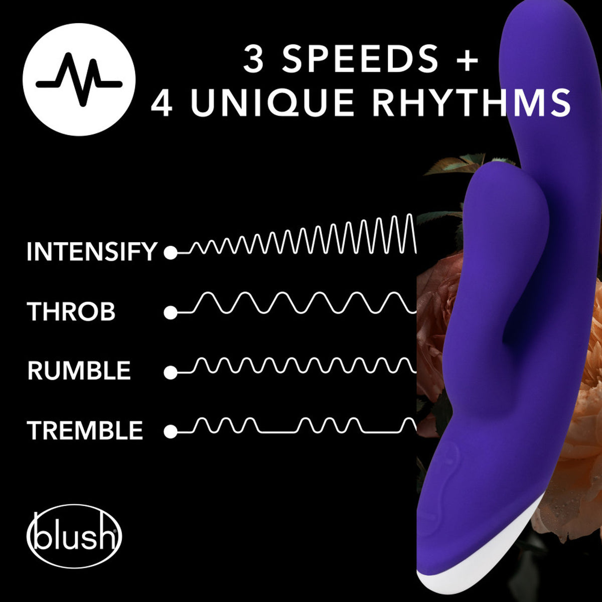 Vibromasseur point G Rabbit en silicone Hop Trix - Minuit