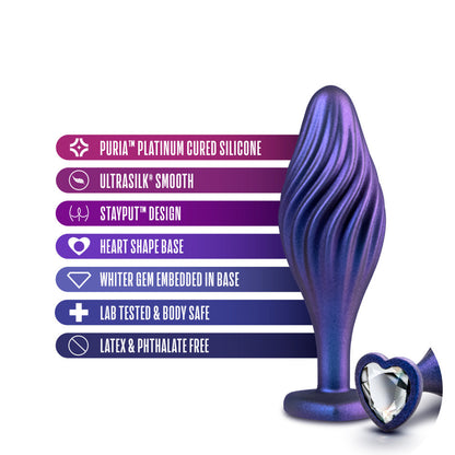 Matrix Swirling Bling Plug - Sapphire - Thorn & Feather