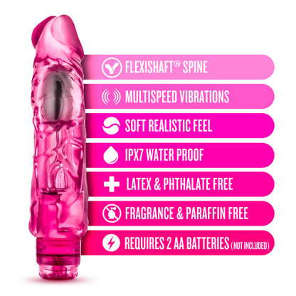 Naturally Yours Wild Ride Vibrating Dildo - Pink