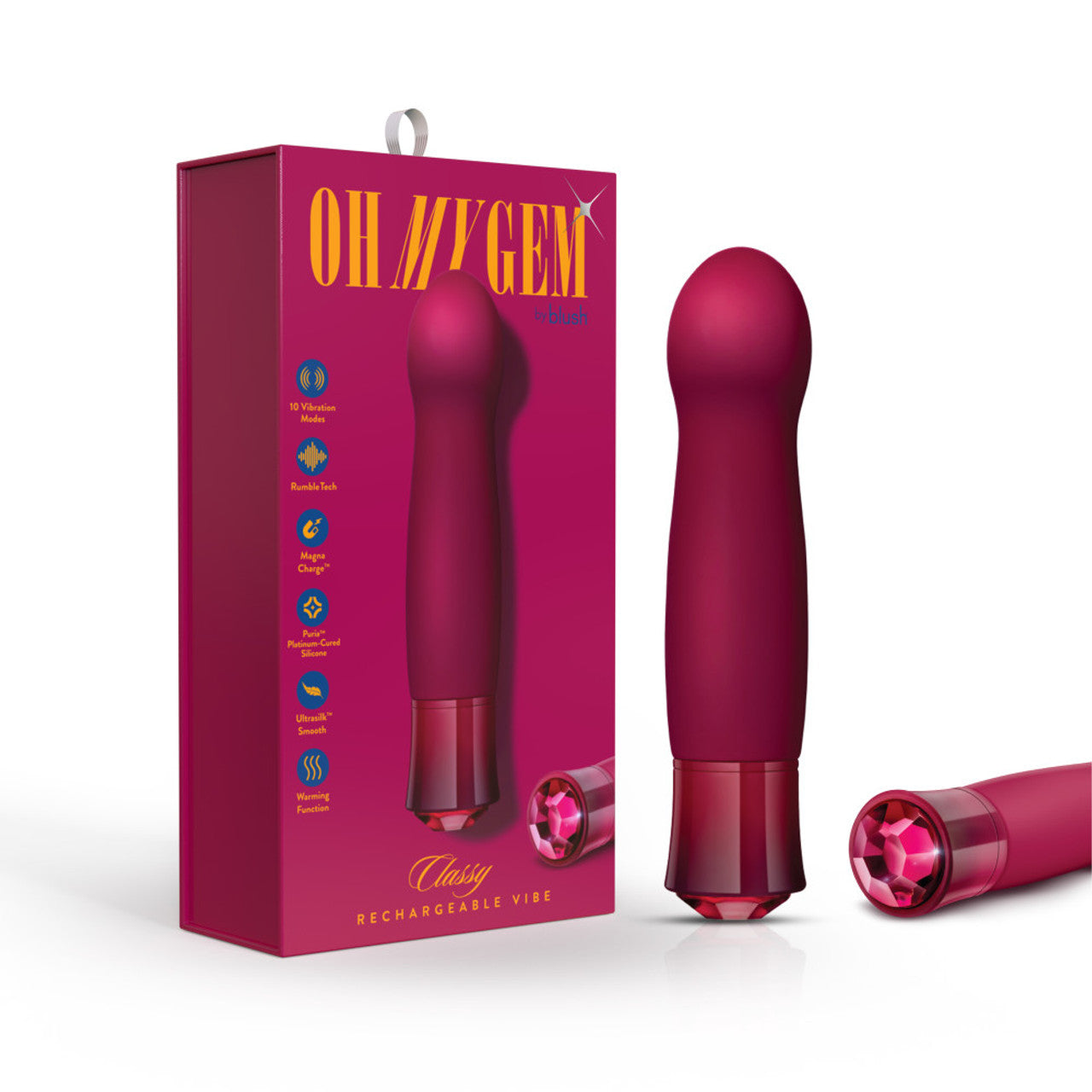 Oh My Gem Classy Rechargeable Vibe - Garnet - Thorn & Feather