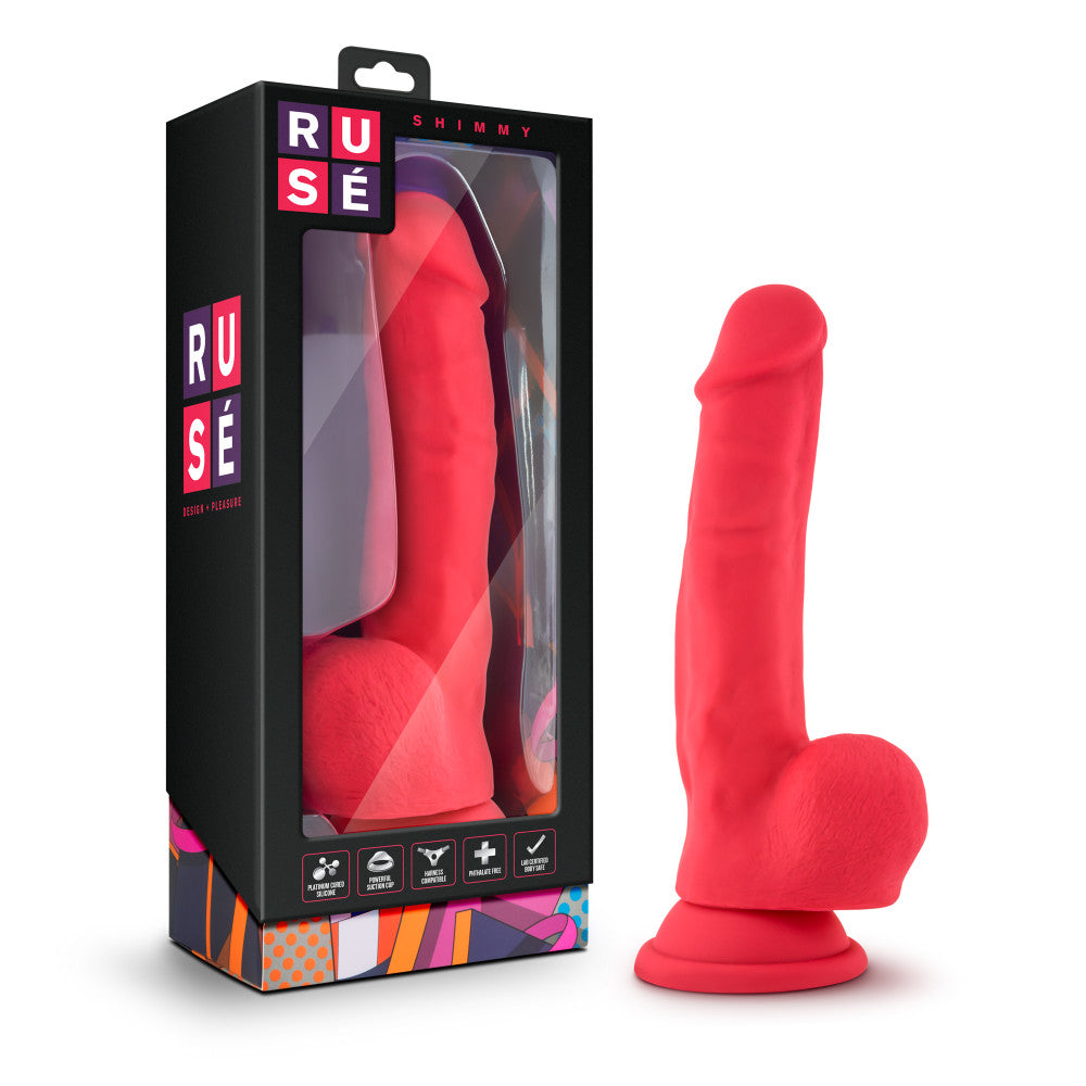 Ruse Shimmy 8.5" Realistic Dildo - Cerise