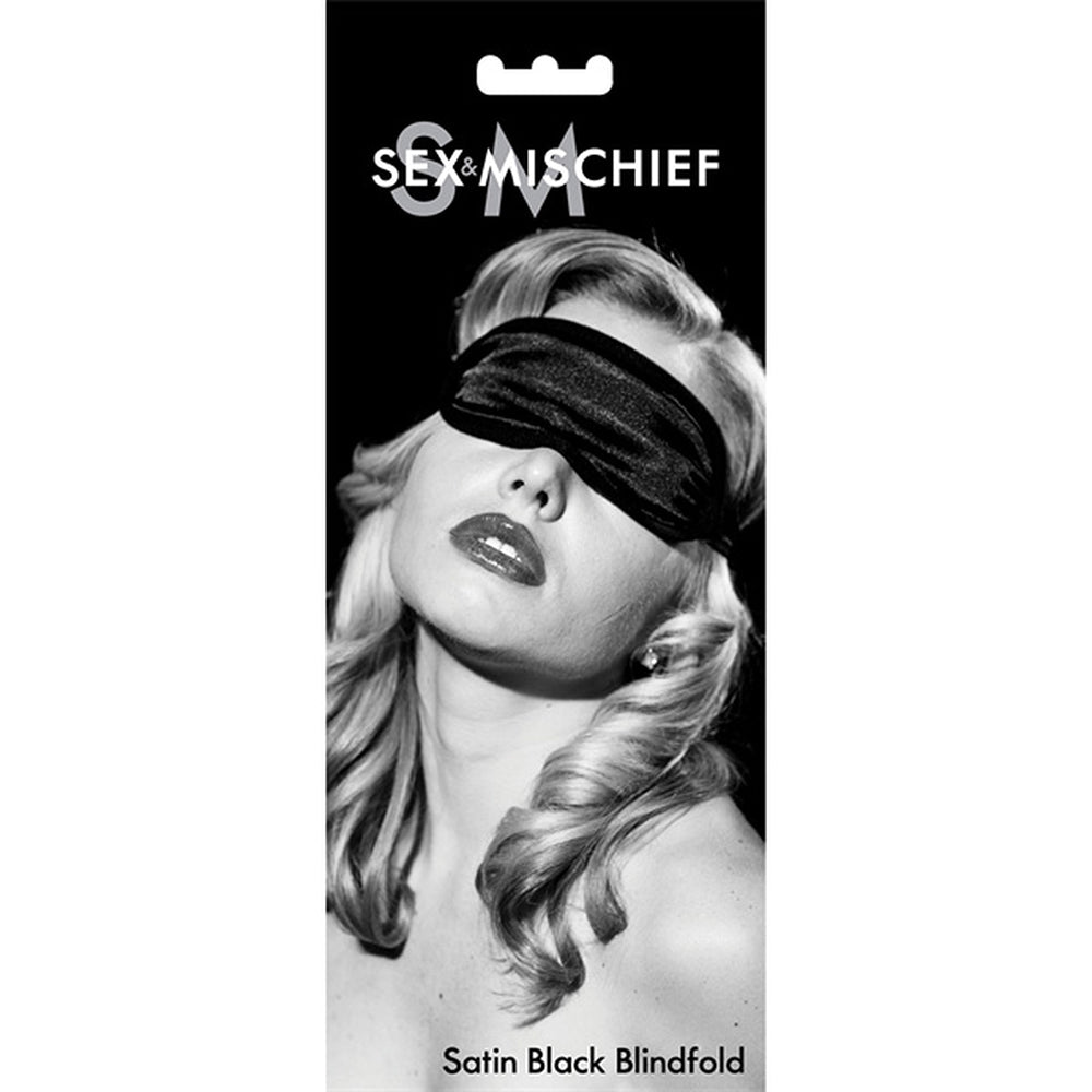 Sex & Mischief Satin Blindfold - Black - Thorn & Feather