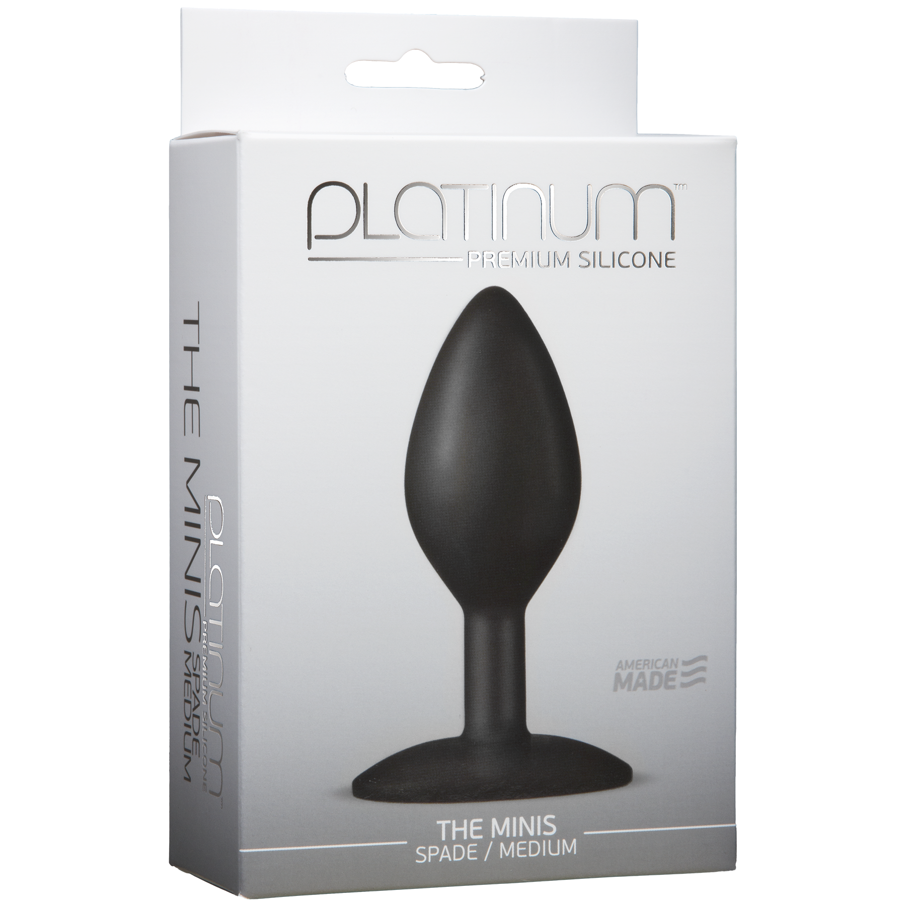 Platinum Premium Silicone The Mini's Spade - Medium, Black - Thorn & Feather Sex Toy Canada