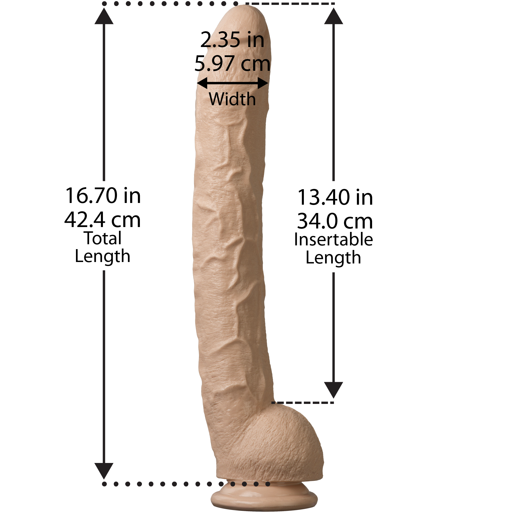 Dick Rambone Extreme Size Cock - White, 16" - Thorn & Feather