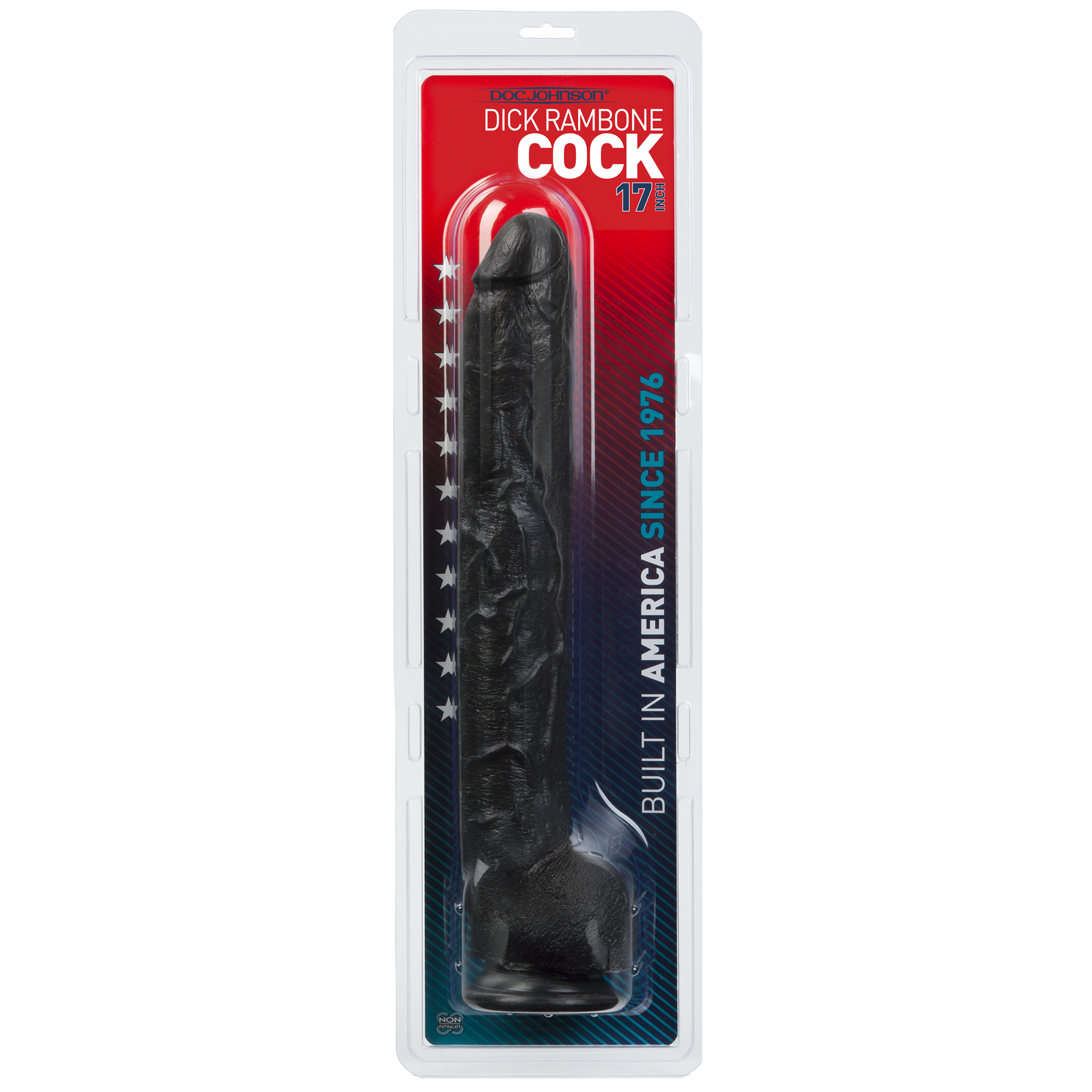 Dick Rambone Realistic Cock - Black, 16" - Thorn & Feather