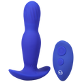 EXPANDER Rechargeable Silicone Anal Plug with Remote - Royal Blue - Thorn & Feather