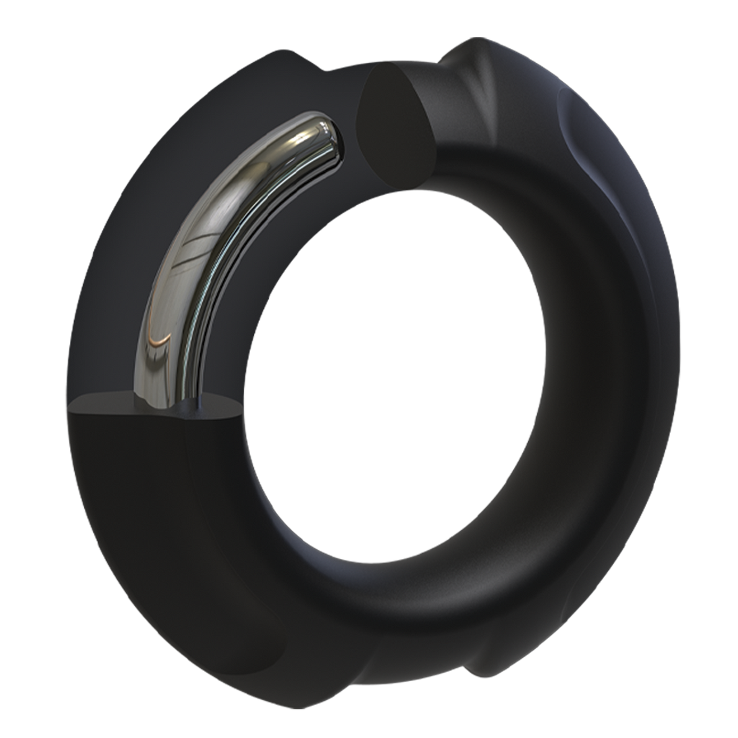 OptiMALE FlexiSteel Silicone C-Ring - 35mm, Black - Thorn & Feather