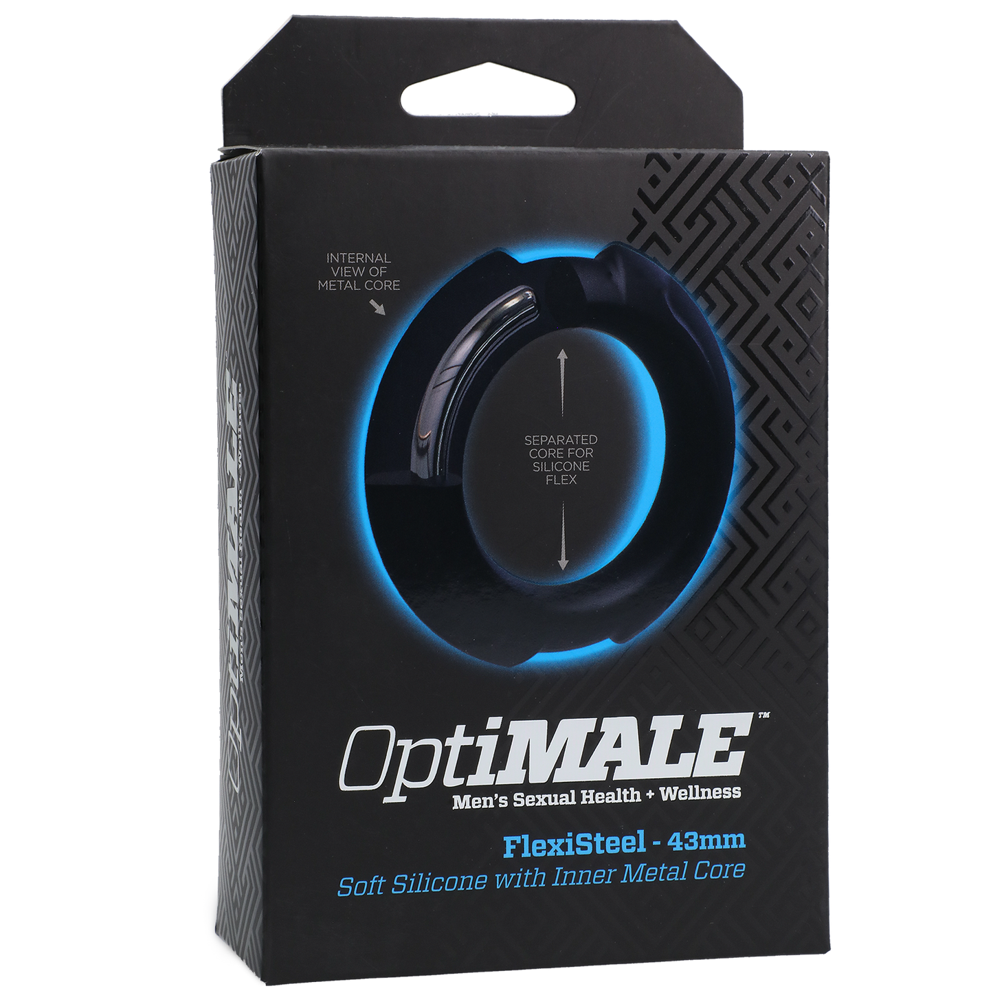 OptiMALE FlexiSteel Silicone C-Ring - 43mm, Black - Thorn & Feather