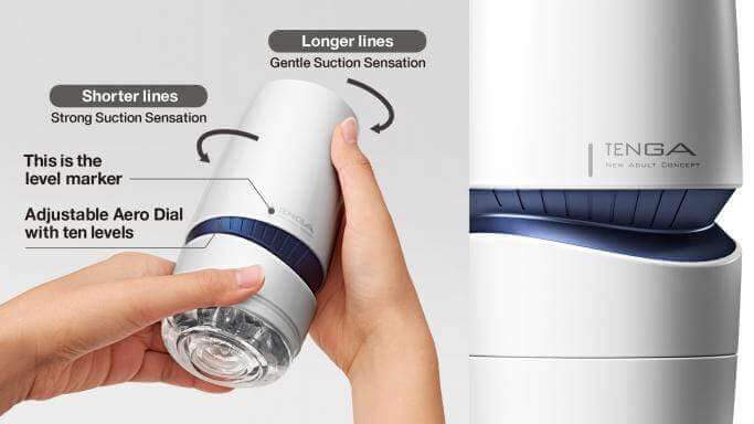 Tenga Aero Cobalt/Silver Ring Masturbator - Thorn & Feather