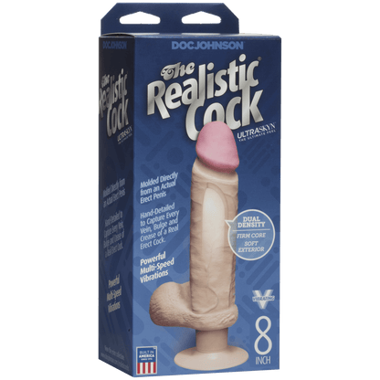 The Realistic Cock ULTRASKYN Vibrating 8” - Vanilla - Thorn & Feather