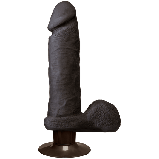 The Realistic® Cock ULTRASKYN™ Vibrating 8” - Chocolate - Thorn & Feather Sex Toy Canada