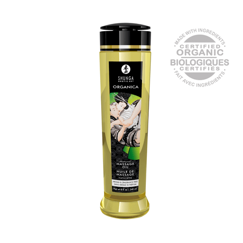 Shunga New Erotic Organica Kissable Massage Oil - 240 ml / 8 fl. oz. - Thorn & Feather Sex Toy Canada