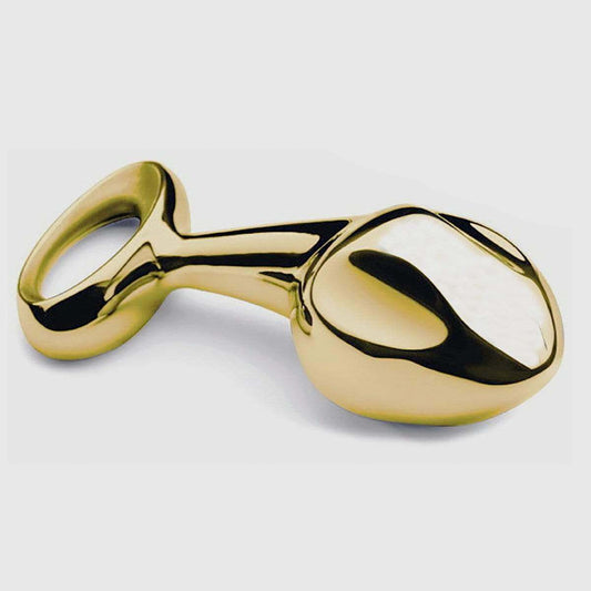 Ring Base Gold Steel Metal Curve Butt Plug - Thorn & Feather Sex Toy Canada