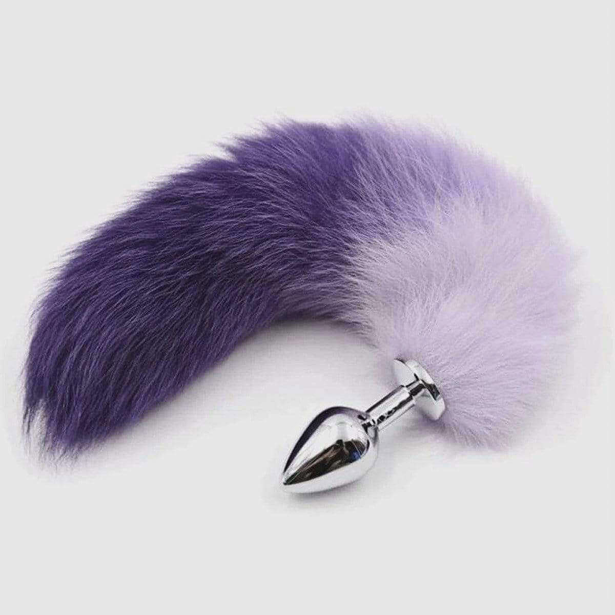 17" Purple Fox Tail Stainless Steel Plug - Thorn & Feather