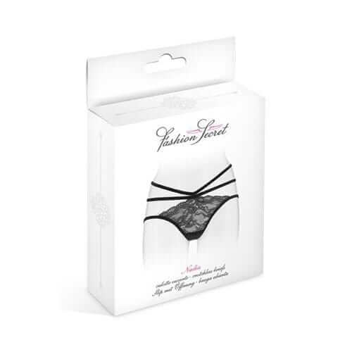 Crotchless Brief Nadia - Black O/S - Thorn & Feather Sex Toy Canada
