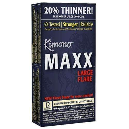 Kimono Maxx Large Flare Condoms - 12 Pack - Thorn & Feather