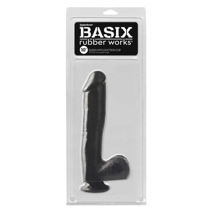 Basix Rubber Works 10" Dong with Suction Cup - Black - Thorn & Feather
