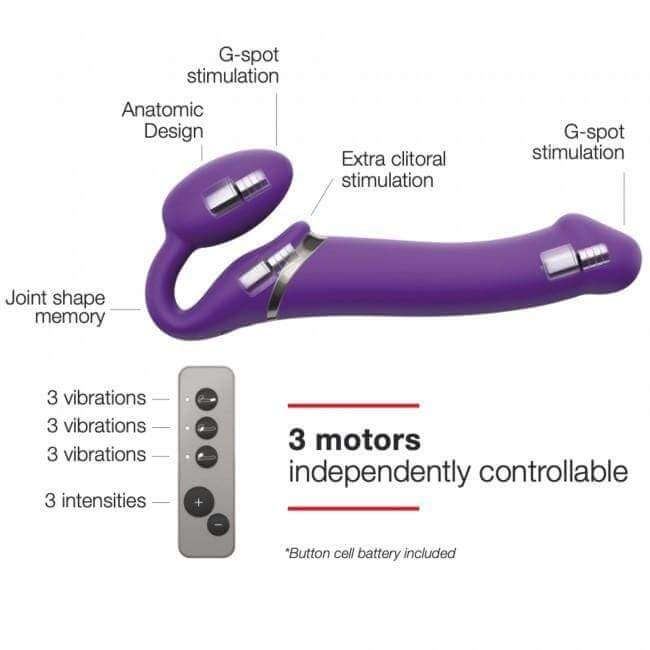 Strap On Me Vibrating Strap-on Remote Controlled 3 Motors - Purple - Thorn & Feather