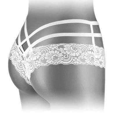 Anne Crotchless Thong White - Thorn & Feather