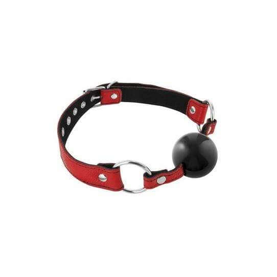 Premium Leather Gag with Silicone Ball - Red - Thorn & Feather