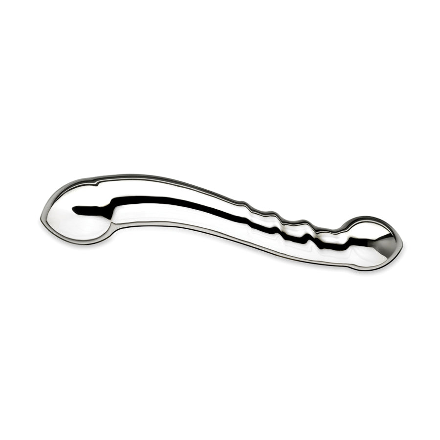 J Curve Silver Twister Steel G Spot Anal Dildo - Thorn & Feather