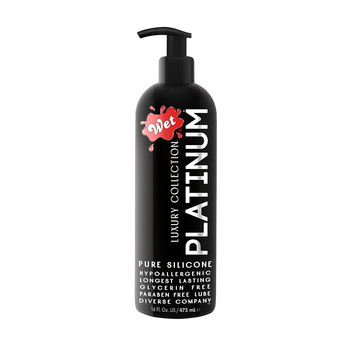 Wet Platinum Formula Silicone Lubricant - 16 oz, 475 ml - Thorn & Feather Sex Toy Canada