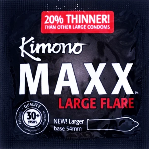 Kimono Maxx Large Flare Condoms - 12 Pack - Thorn & Feather