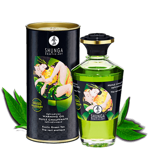 Aphrodisiac Warming Oils ORGANICA - Exotic Green Tea, 100 ml / 3.5 fl. oz. - Thorn & Feather Sex Toy Canada
