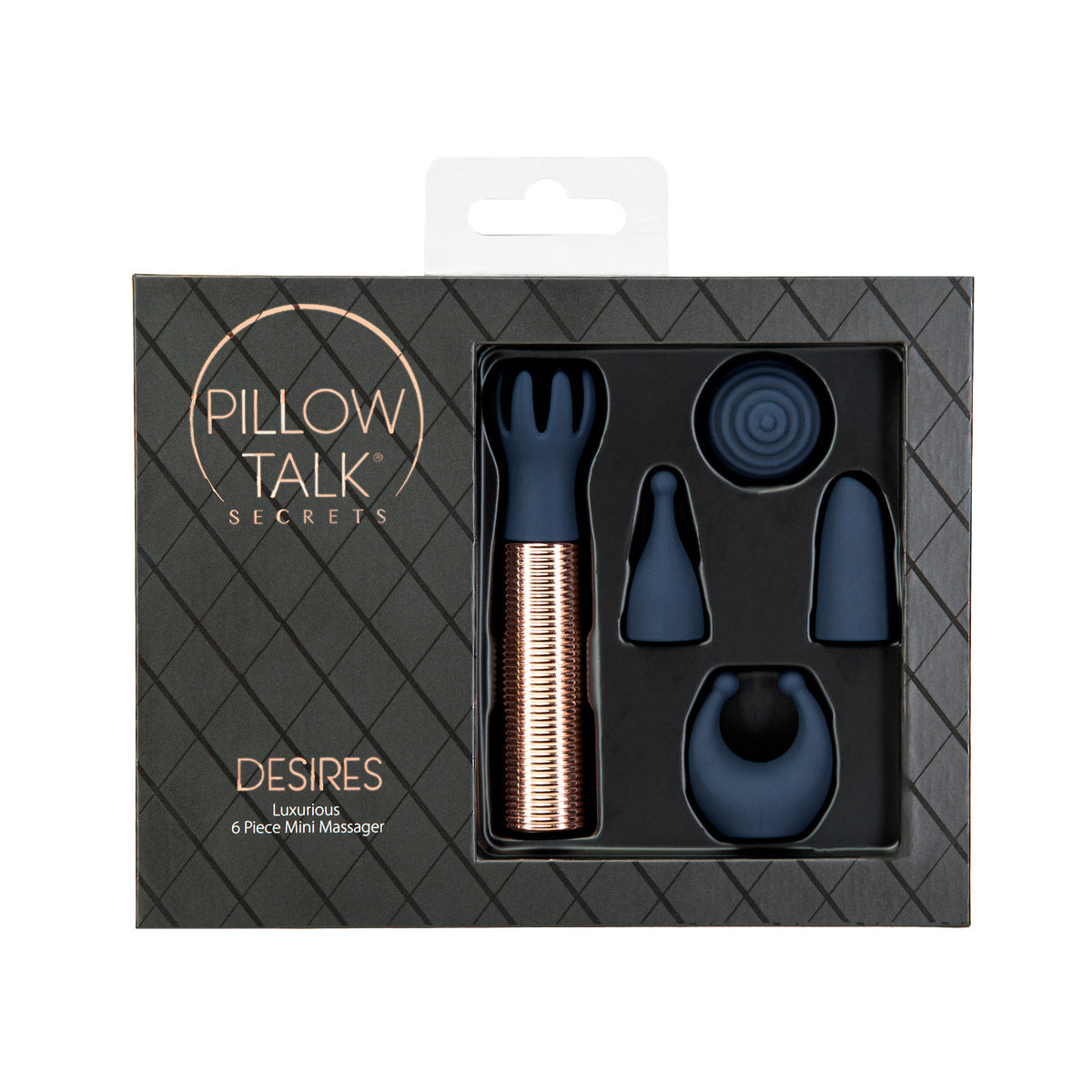 Pillow Talk Secrets Desires 6-Piece Mini Massager Set - Navy - Thorn & Feather