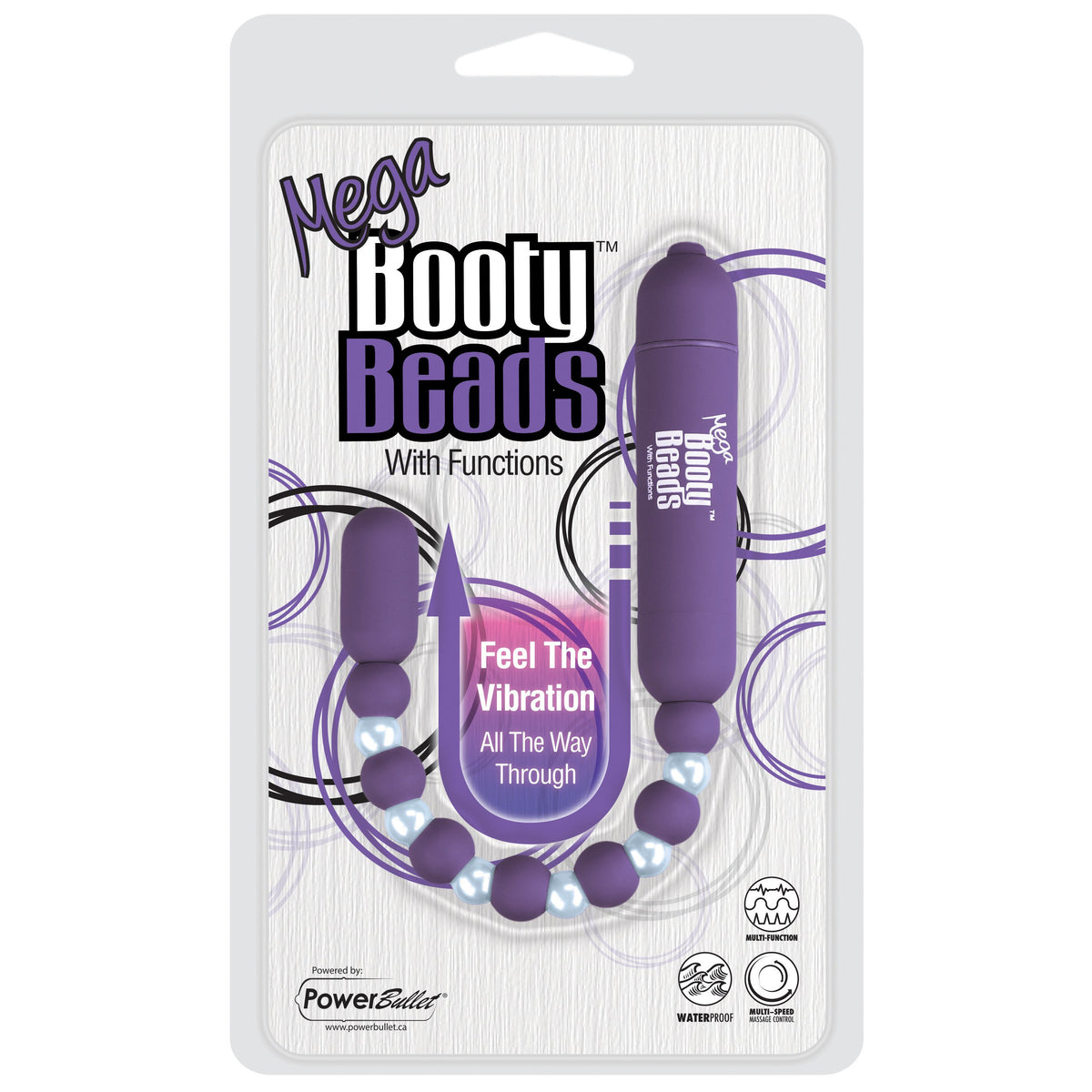 Power Bullet Mega Booty Beads with 7 Functions - Violet - Thorn & Feather
