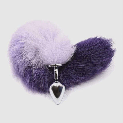 17" Purple Fox Tail Stainless Steel Plug - Thorn & Feather